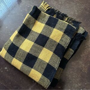 Yellow and black blanket scarf
